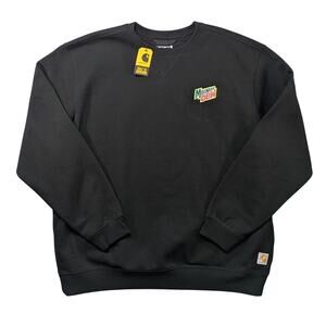 NWT Carhartt Mountain Dew Embroidered Crewneck Mens 2XL Black Sweatshirt